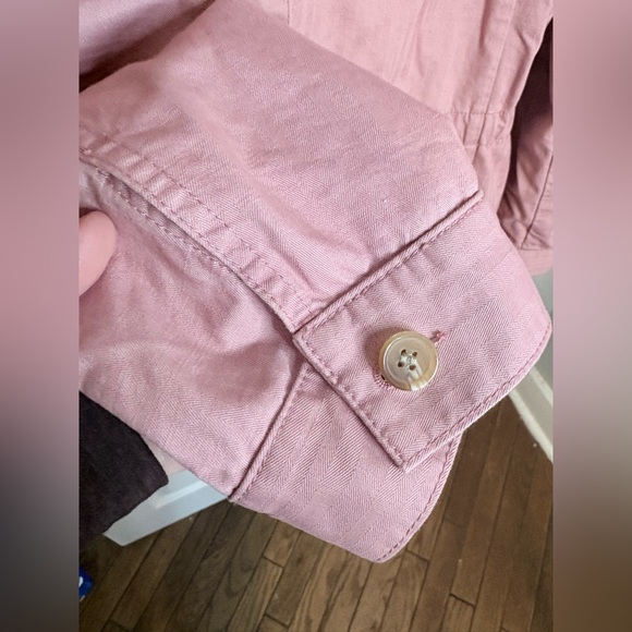 Talbots Safari Jacket | Dusty Pink Cotton Twill Utility Jacket | Size XL - Picture 7 of 10